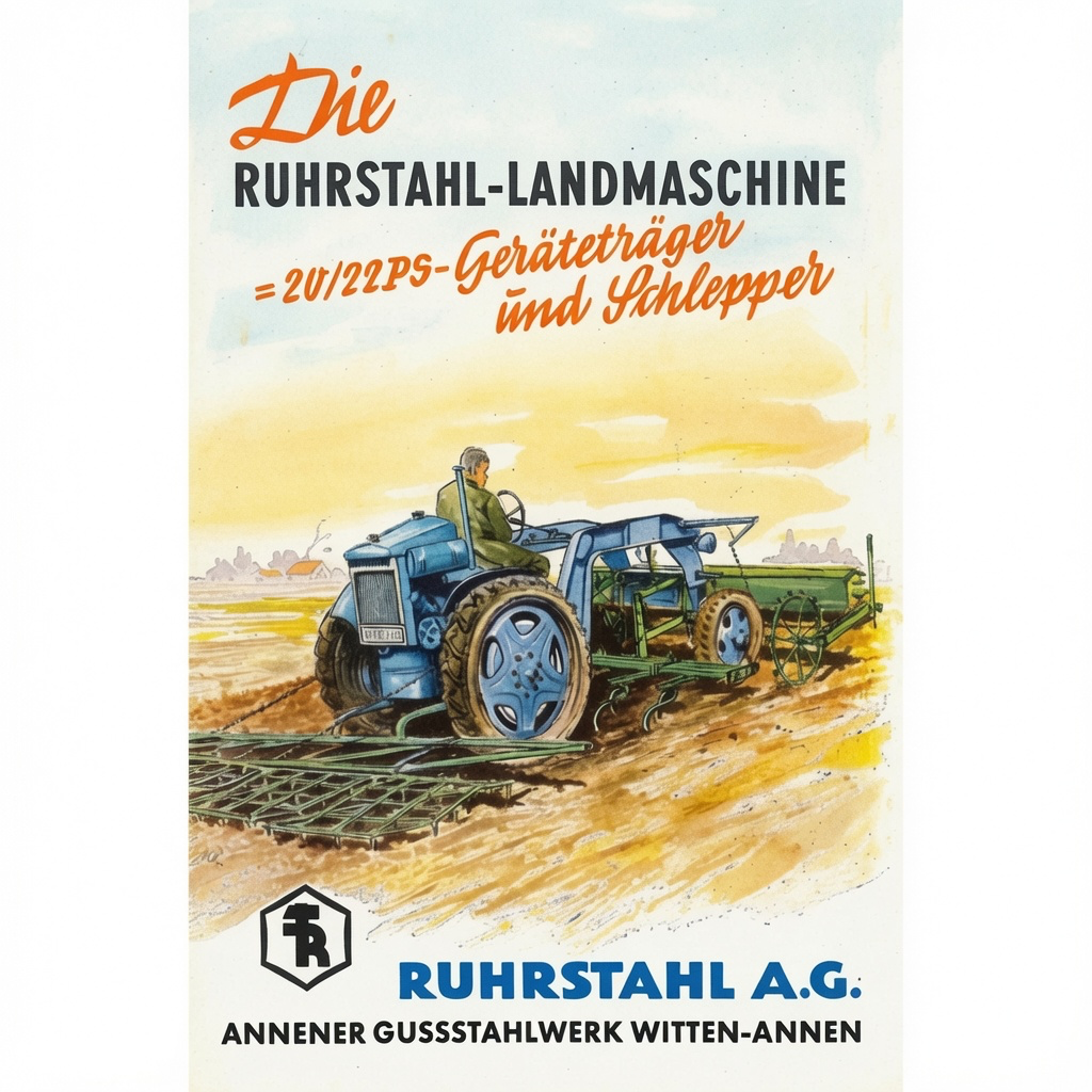 Ruhrstahl AG Landmaschine tractor advertisement — 20/22 PS Geräteträger und Schlepper.