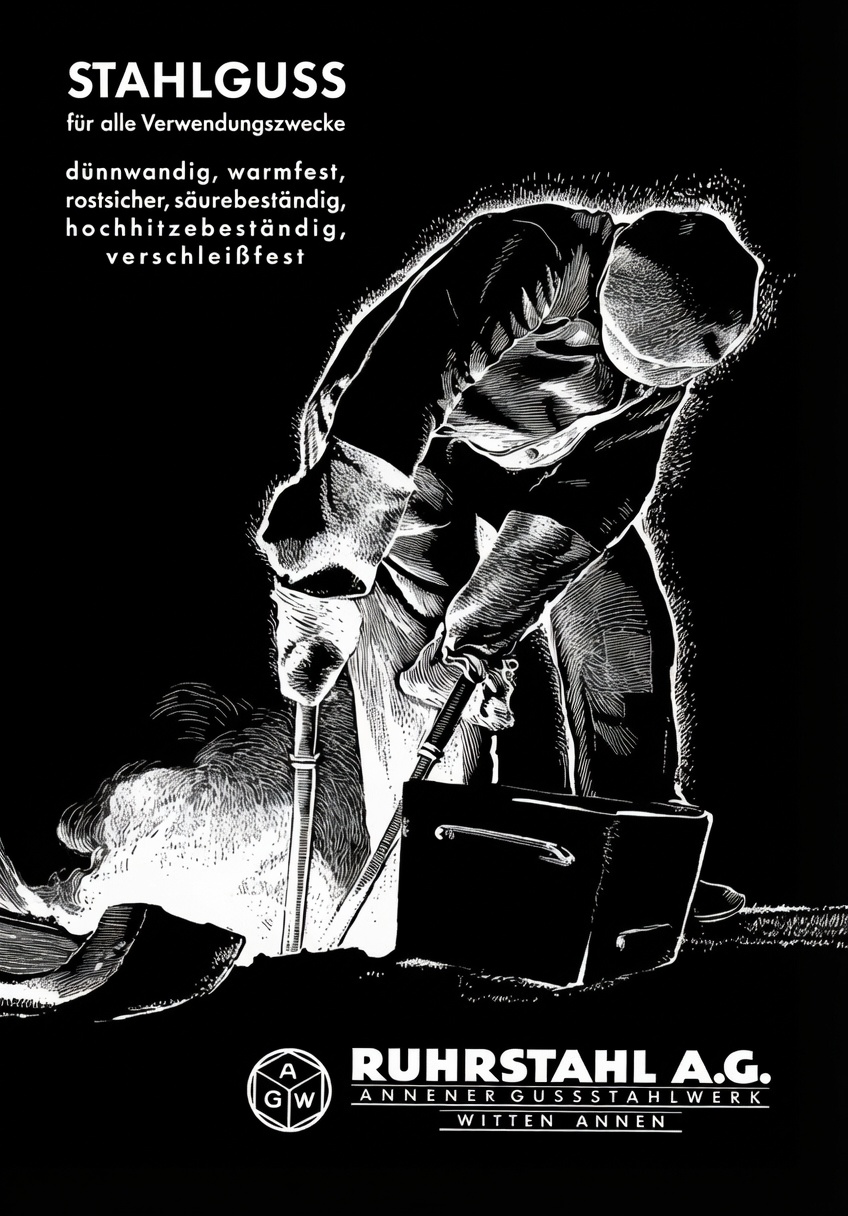 Ruhrstahl AG STAHLGUSS ad, foundry worker, March 1941.