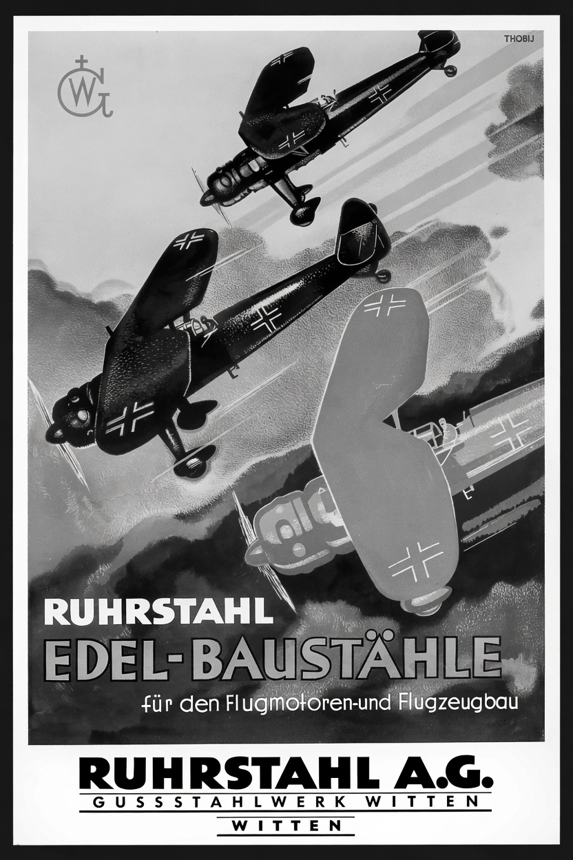Ruhrstahl AG Edel-Baustähle ad, military aircraft — Gussstahlwerk Witten.