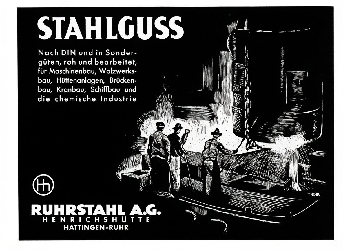 Ruhrstahl AG STAHLGUSS ad, Henrichshütte, Hattingen-Ruhr.