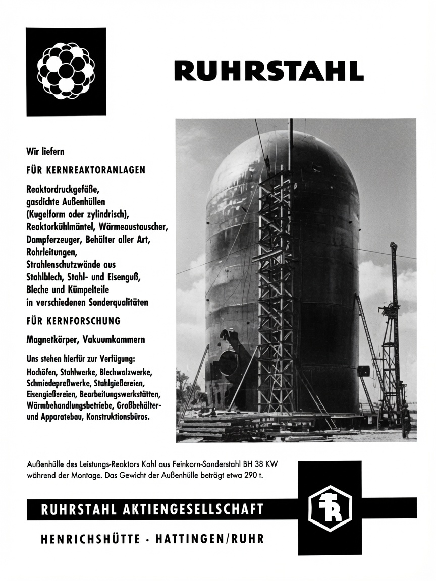 Ruhrstahl AG nuclear reactor components ad — Kahl.