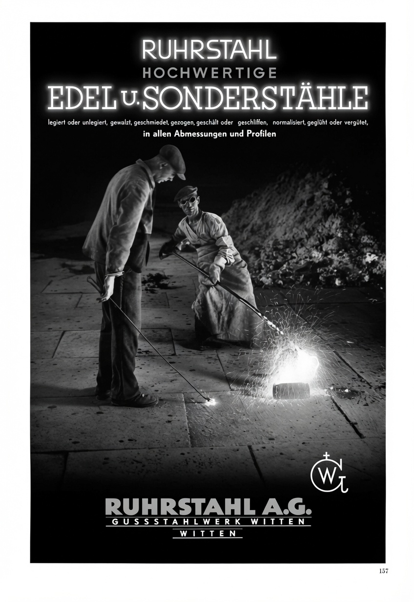 Ruhrstahl AG special and stainless steels ad — Gussstahlwerk Witten.