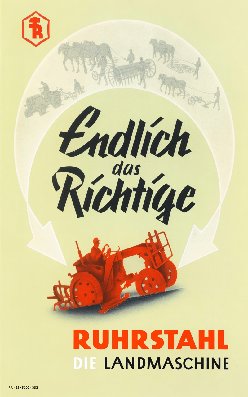 Ruhrstahl AG Landmaschine advertisement — 'Endlich das Richtige'.